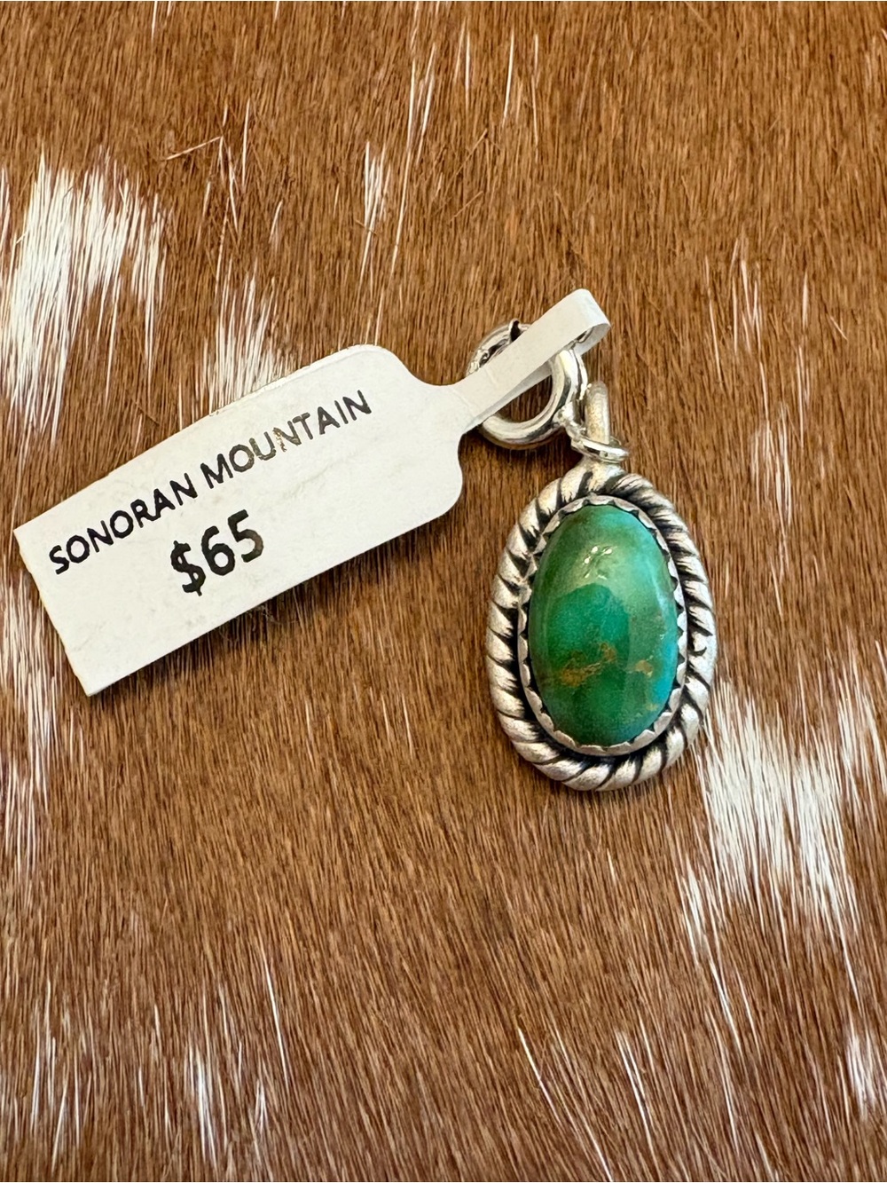 Sonoran Mountain Turquoise 925 Sterling Silver Oval Charm